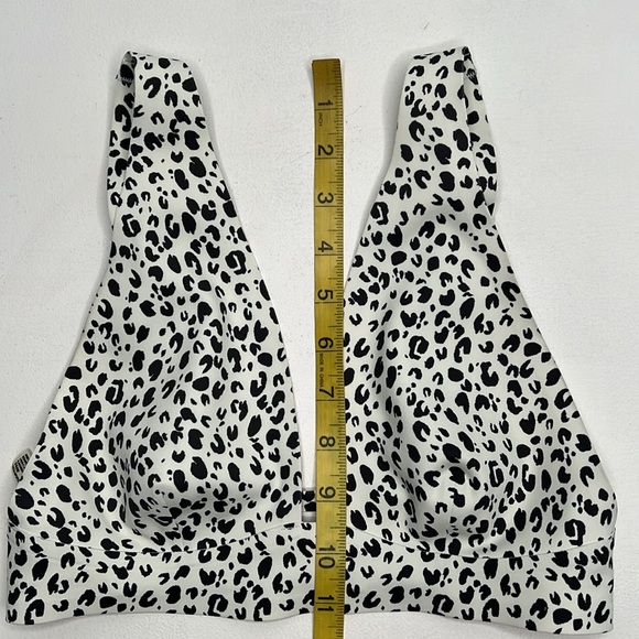 Free People Erin Printed White Leopard Print Scuba Bralette size small - Picture 12 of 12